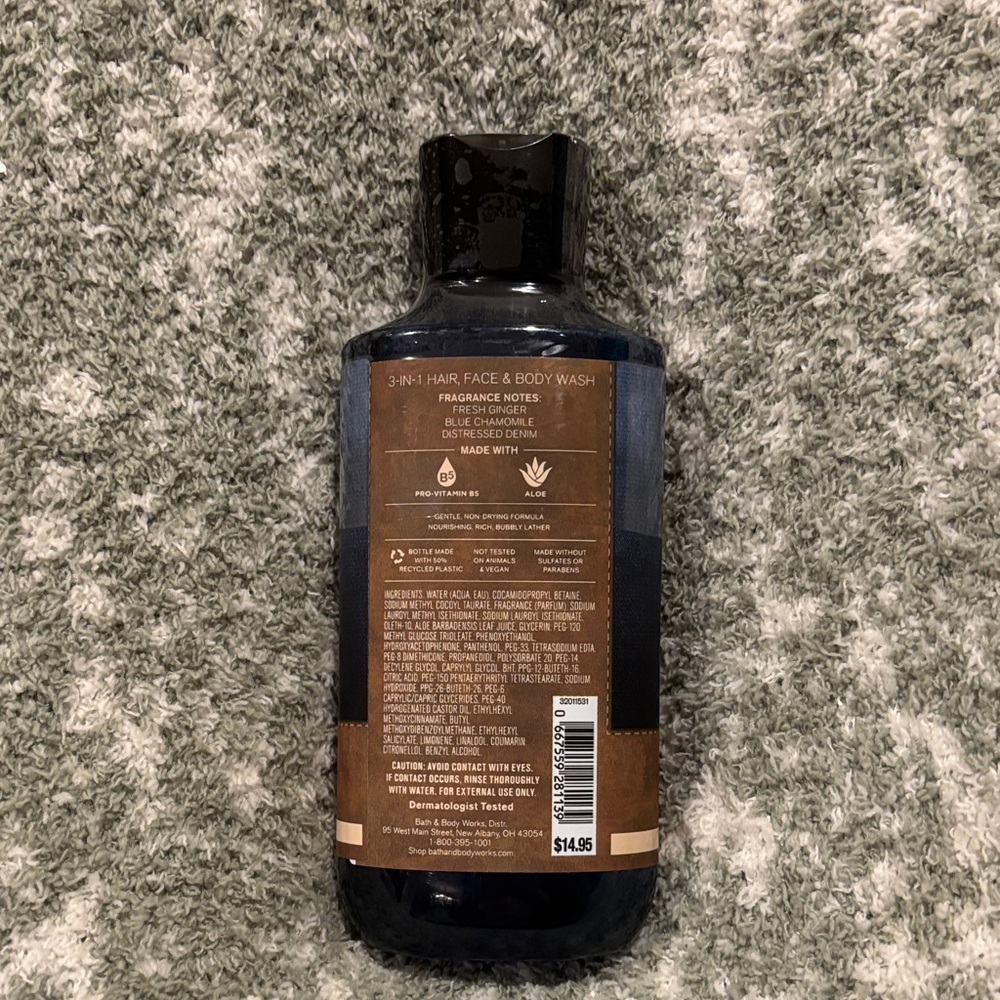Bath & Body Works Mens Stone Washed 3-in-1 Wash Face Body Hair NWT 10oz - Picture 6 of 13